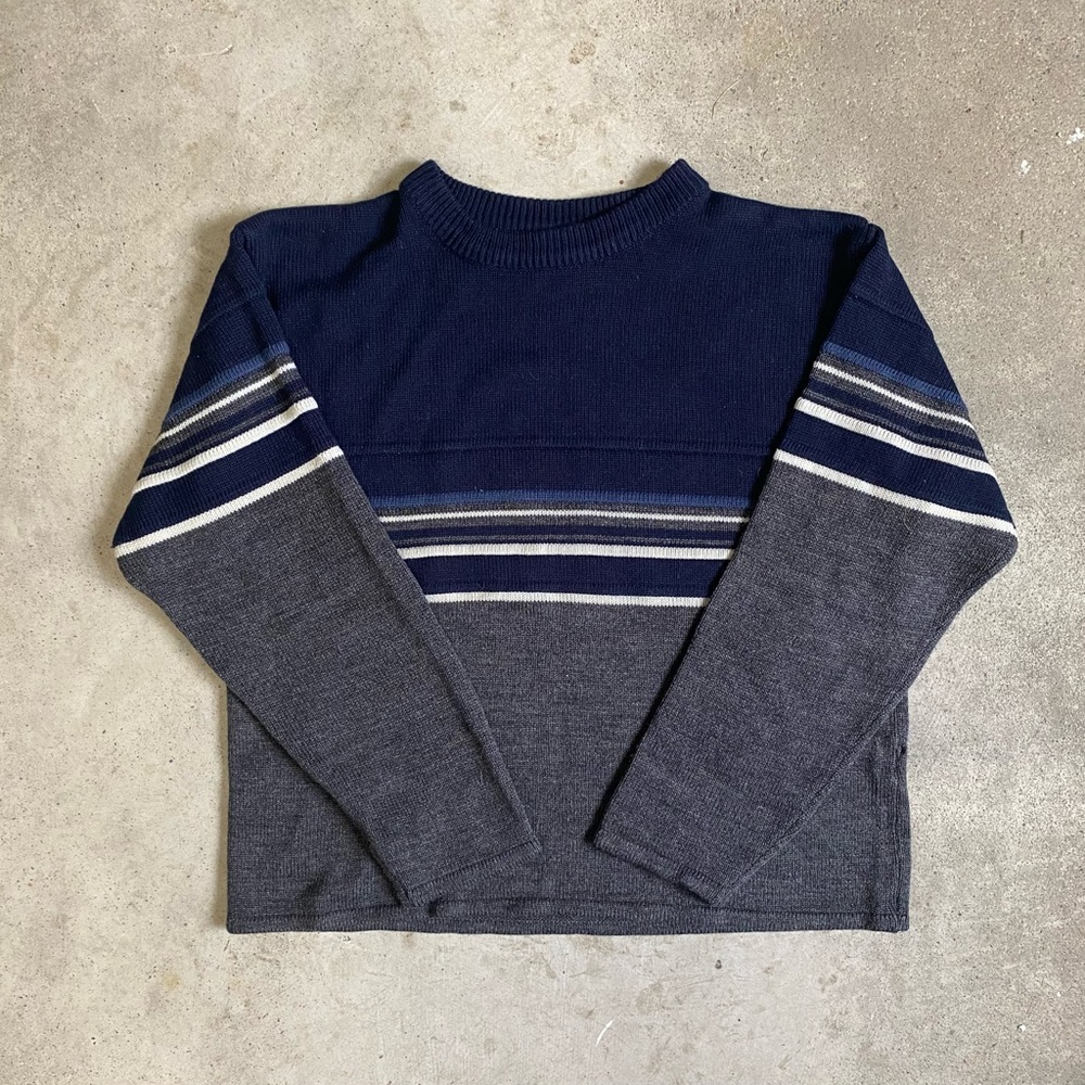 Sportrend vintage striped knit sweater